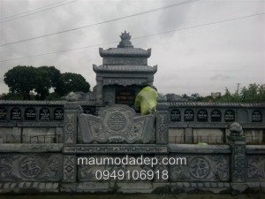 Mẫu lăng mộ đẹp xây bằng đá xanh Ninh Bình
