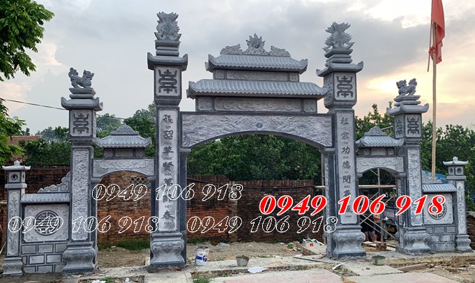 Mẫu cổng đá nhà thờ họ Trần tại Chương Mỹ - Hà Nội