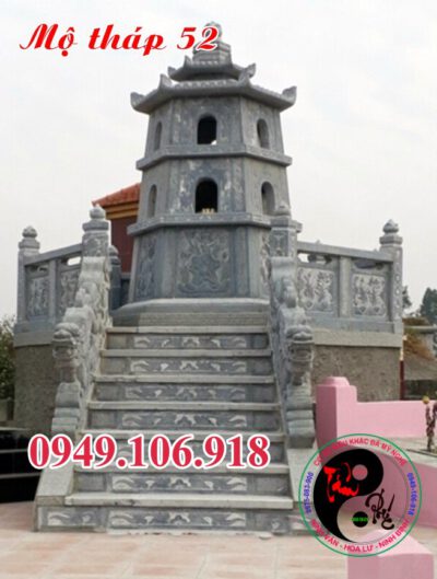 Xây mẫu mộ tháp đẹp bằng đá 52