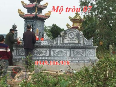 Mẫu mộ tổ tròn bằng đá đẹp tại Bắc Giang
