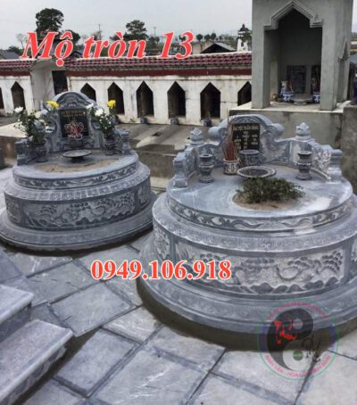 Mộ tròn xây bằng đá tự nhiên nguyên khối tại Nghệ An