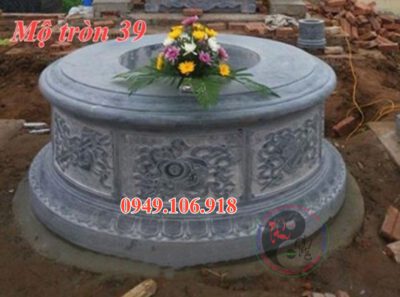 Xây mộ hình tròn bằng đá đẹp 39