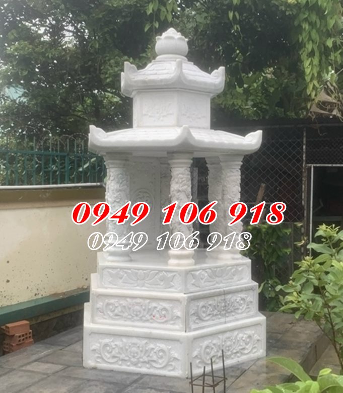 Giá xây tháp lục giác đá để tro cốt tại Lâm Đồng